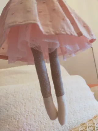 Muñeca de tela gatita rosa