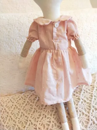 Muñeca de tela gatita rosa