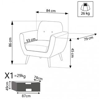 Poltrona Scandinava in Tessuto Trapuntato Relax