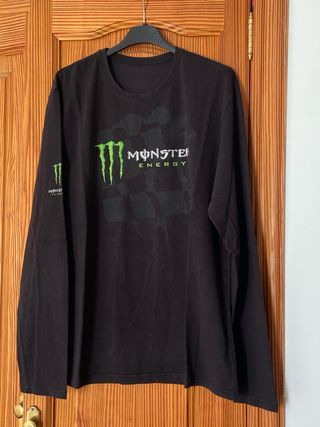 Camiseta Monster Energy Manga La rga Negra