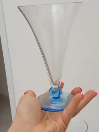 Bicchieri Murano vintage blu trasparenti