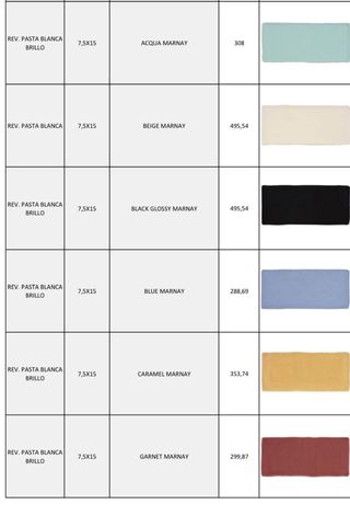 5400m2 Colección MARNAY azulejo 7,5x15