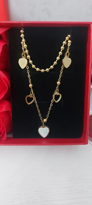 Set Regalo San Valentino Rose e Collana Cuore