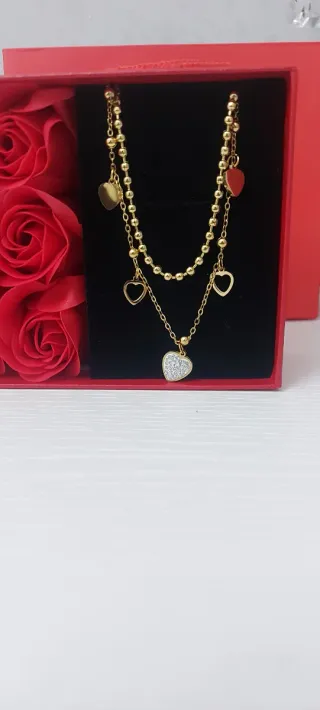 Set Regalo San Valentino Rose e Collana Cuore