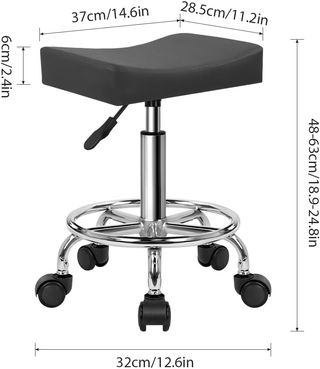Taburete ajustable con reposapiés