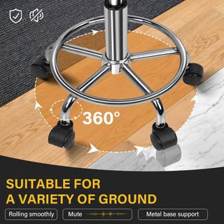 Taburete ajustable con reposapiés