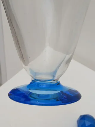 Bottiglia vintage Murano blu trasparente