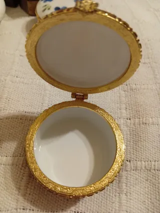 Joyero porcelana flores rosas