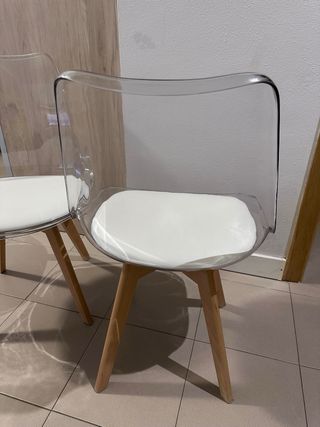 Juego de 2 Sillas Transparentes Comedor