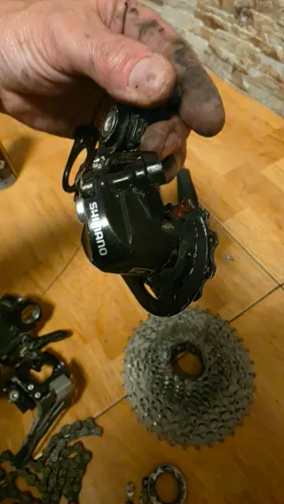 Desviador y Cassette Bicicleta Shimano XT