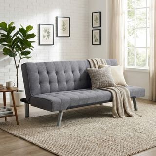 Divano Letto Moderno in Tessuto 3 Posti Compatto