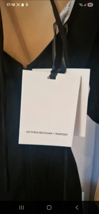 Vestido largo negro Victoria Beckham para Mango