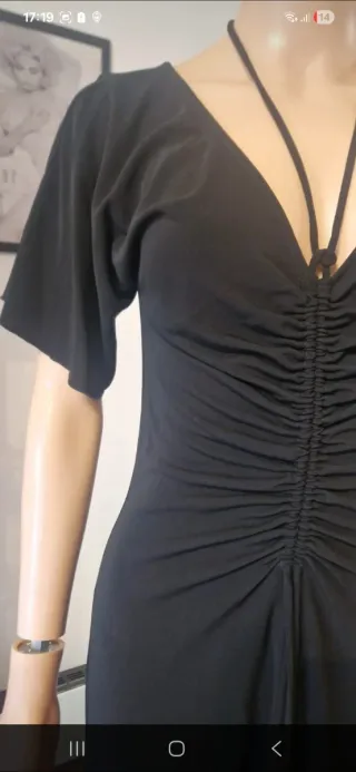 Vestido largo negro Victoria Beckham para Mango