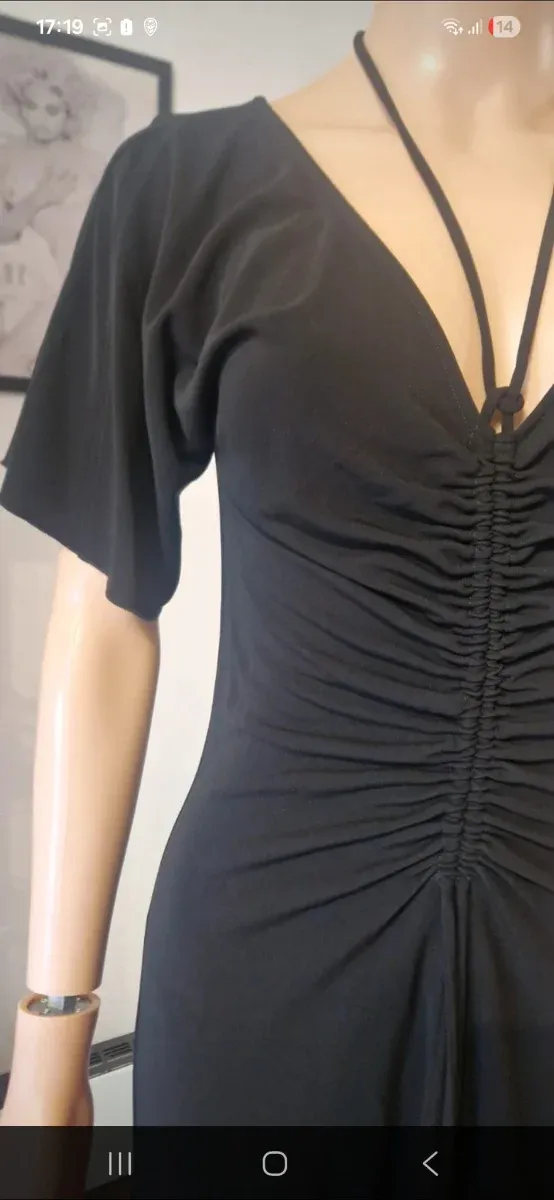 Vestido largo negro Victoria Beckham para Mango