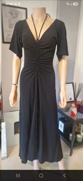 Vestido largo negro Victoria Beckham para Mango