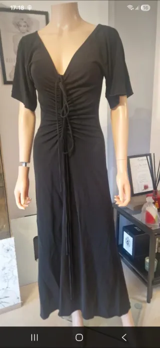 Vestido largo negro Victoria Beckham para Mango