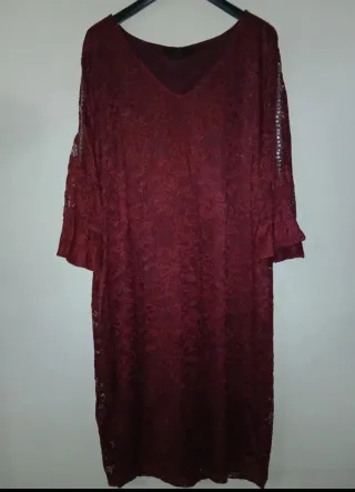 Vestido fiesta encaje talla XXXL rojo