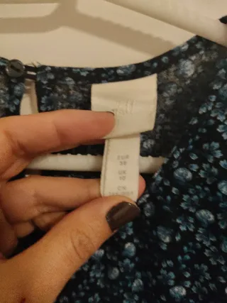 Vestido H&M estampado floral azul talla M