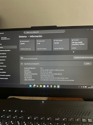 Portatile da gioco ASUS TUF Dash F15