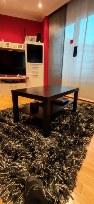 Alfombra Shaggy Negra y Gris