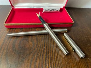 CONJUNTO BOLÍGRAFO Y PLUMA INOXCROM. A ESTRENAR