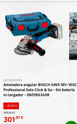 Set Herramientas Bosch 18V Taladro y Amoladora