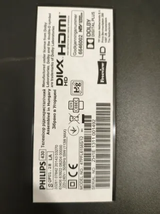 Philips 430 TV HD DivX HDMI