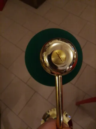 Lampada da tavolo verde e oro