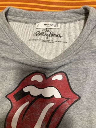 Sudadera Gris Mango Rolling Stones