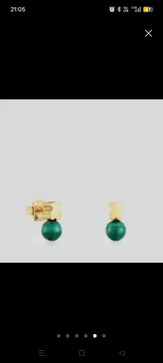 PENDIENTES TOUS ORO 18 KILATES Y MALAQUITA NUEVOS