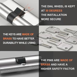 NUEVA Cerradura Cilindro Bwintech 45/45mm Latón