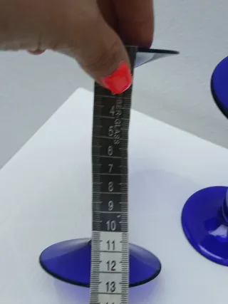 Coppia Portacandele Vetro Murano Blu