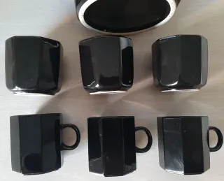 Juego té/café cerámica octogonal vintage