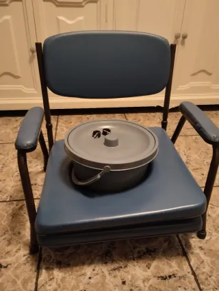 Silla WC Acolchada con Inodoro Portátil
