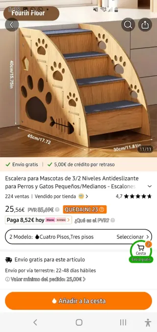 Escalera para perros/gatos.