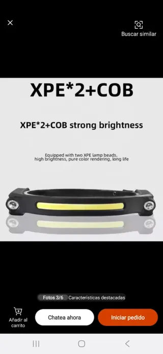 Linterna frontal LED con inducción