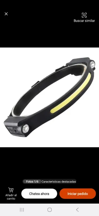 Linterna frontal LED con inducción