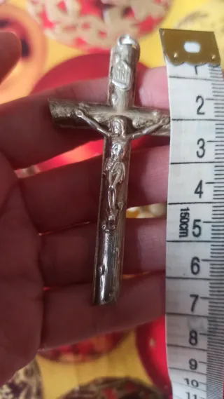 Rosario antiguo plata y nacar