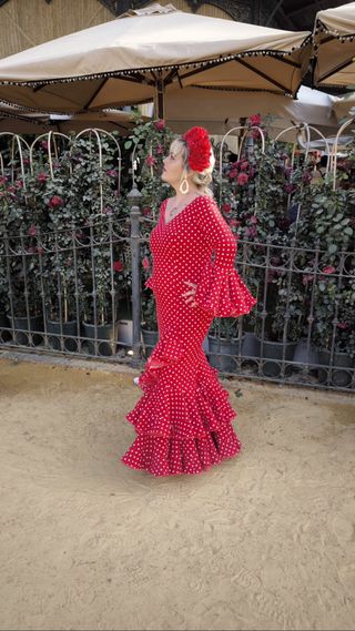 Vestido Flamenca Rojo Aires de Feria