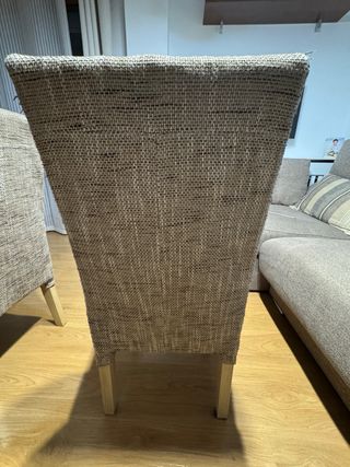 Conjunto 4 sillas de comedor tela madera