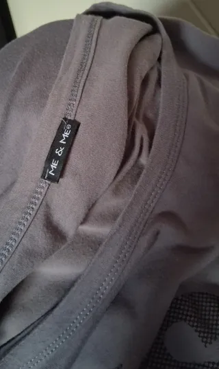 T-shirt donna manica lunga grigia con stampa