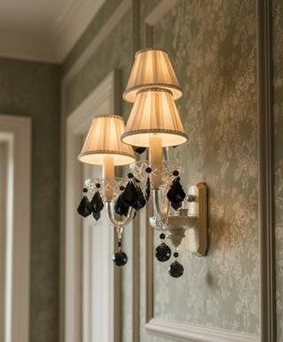 Aplique de pared 3 luces con cristales