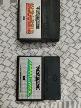2 Cassettes Vectrex MB: Scramble y Hyper Chase