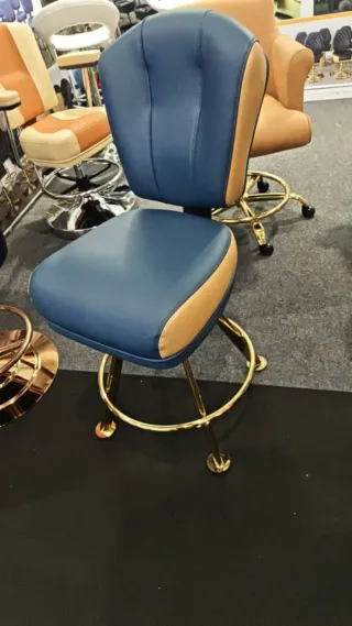 Silla de diseño lujo azul y oro