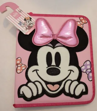 Astuccio Minnie Mouse Rosa con Fiocco Glitter