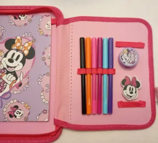 Astuccio Minnie Mouse Rosa con Fiocco Glitter