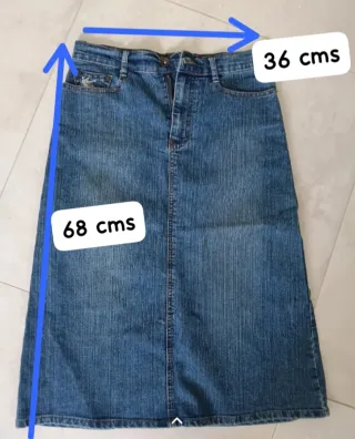 Falda vaquera midi azul