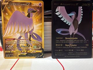 2 Cartas Pokémon Articuno de Galar V (Oro y Negro)