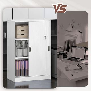 Armario De Oficina Con 3 Estantes Y 2 Llaves De Seguridad, Mueble De Oficina En Aglomerado, 80X40X120 Cm, Blanco