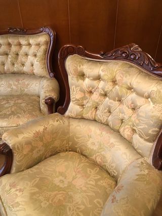 Conjunto Tresillo Isabelino Tapizado